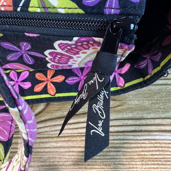 Vera Bradley Pirouette Pink Large Tote Pink Purple Black Floral Pattern 21x14x8" - Picture 7 of 9